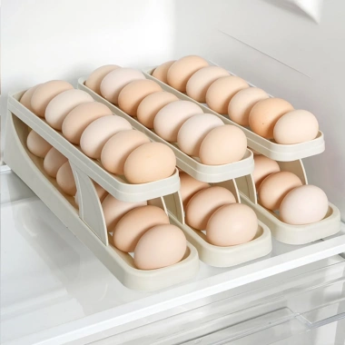 Khay Đựng Trứng JYoohome 2-4 Tầng Lăn Tự Động Nhựa ABS - Thông Minh cho Tủ Lạnh, Giá 26.000₫ 4