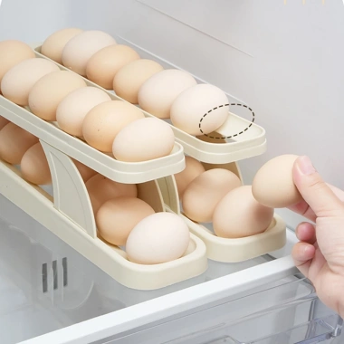 Khay Đựng Trứng JYoohome 2-4 Tầng Lăn Tự Động Nhựa ABS - Thông Minh cho Tủ Lạnh, Giá 26.000₫ 5