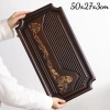 Khay gỗ cao cấp 4 góc nẹp đồng - Đựng trà, ấm chén, 43x27x5.5cm, gốm sứ cao cấp 4