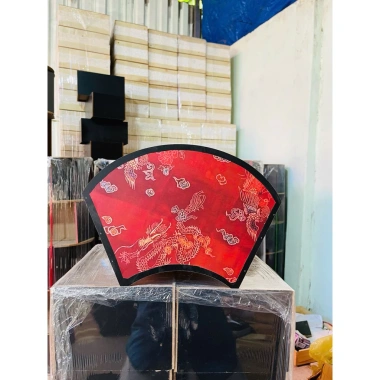 Khay Gỗ Hình Quạt Đẹp Sang Trọng - Giỏ Quà Tết Dễ Dùng, In Decal, Giá Ưu Đãi 105k