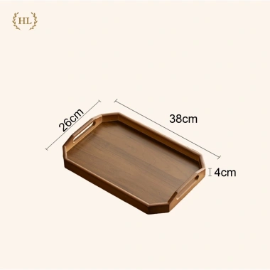 Khay gỗ nâu tay cầm chữ Nhật Decor - Khay gỗ chuyên dụng đựng ấm chén, bánh ngọt, khay bê, giá ưu đãi 200k 9