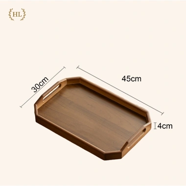 Khay gỗ nâu tay cầm chữ Nhật Decor - Khay gỗ chuyên dụng đựng ấm chén, bánh ngọt, khay bê, giá ưu đãi 200k 10