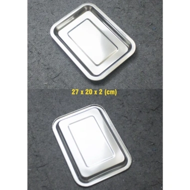 Khay inox cao cấp sâu 2cm - Nhiều kích cỡ, bền chắc, phù hợp nông trại, giá ưu đãi 40.000đ
