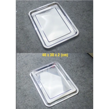 Khay inox cao cấp sâu 2cm - Nhiều kích cỡ, bền chắc, phù hợp nông trại, giá ưu đãi 40.000đ
