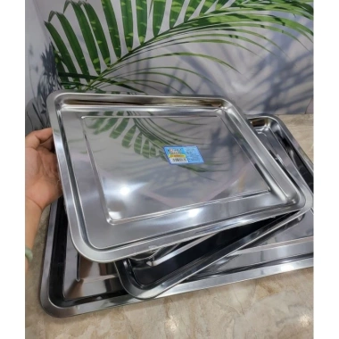 Khay inox cao cấp sâu 2cm - Nhiều kích cỡ, bền chắc, phù hợp nông trại, giá ưu đãi 40.000đ