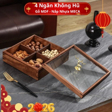 Khay mứt Tết cao cấp 4 và 6 ngăn, đựng bánh kẹo tiện lợi - Giá chỉ 280.000đ