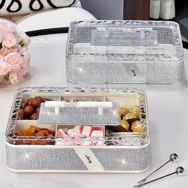 Khay Mứt Tết Khay Bánh Kẹo Ánh Kim Nhũ Sang Trọng - Mẫu Mới 2.026 Giá Ưu Đãi 245k