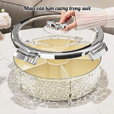 Khay Mứt Tết TORO 6 Ngăn Tròn 2 Lớp Nắp Nơ, Hộp Đựng Bánh Kẹo 2 Tầng Vân Kim Cương Cao Cấp, Giá chỉ 209.000 VND 3 Khay Mứt Tết TORO 6 Ngăn Tròn 2 Lớp Nắp Nơ, Hộp Đựng Bánh Kẹo 2 Tầng Vân Kim Cương Cao Cấp, Giá chỉ 209.000 VND 3