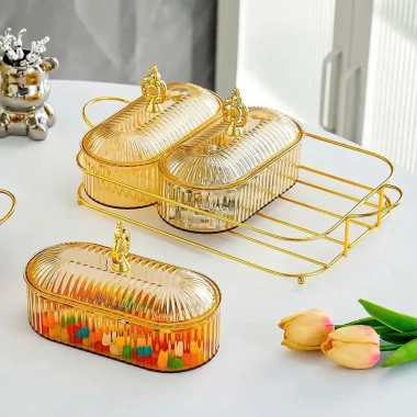Khay nhựa đựng bánh kẹo đế kim loại Hottrend 2.026: Quà tặng sang trọng, trang trí phòng 7
