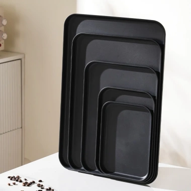 Khay Nhựa PP Chữ Nhật Tối Màu Sang Trọng - Giả Gỗ Decor, Phù Hợp Quán Cafe, Nhà Hàng - 19.250₫ 6
