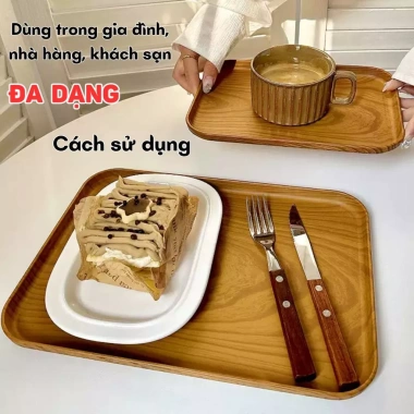 Khay nhựa vân gỗ Dailymall - Đồ ăn, quán cafe, nhà hàng, chụp ảnh, giảm giá 27k 4