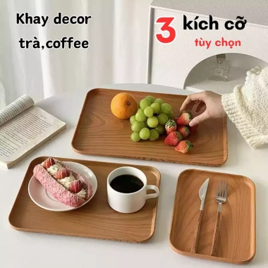 Khay nhựa vân gỗ Dailymall - Đồ ăn, quán cafe, nhà hàng, chụp ảnh, giảm giá 27k 5