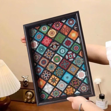 Khay Trà Hoạ Tiết Hoa Văn Thổ Cẩm Decor Phòng Khách Siêu Đẹp Giá 48.800₫ 3
