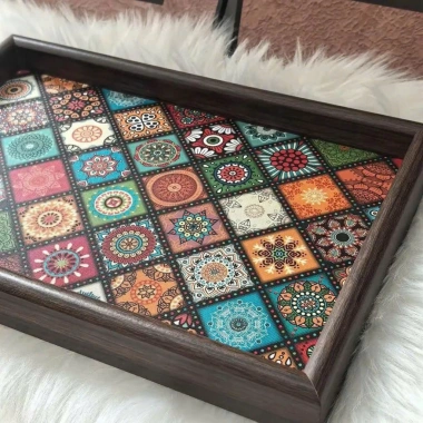 Khay Trà Hoạ Tiết Hoa Văn Thổ Cẩm Decor Phòng Khách Siêu Đẹp Giá 48.800₫ 4