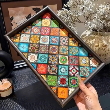 Khay Trà Hoạ Tiết Hoa Văn Thổ Cẩm Decor Phòng Khách Siêu Đẹp Giá 48.800₫ 9