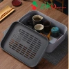 Khay trà nhựa PP cao cấp hai lớp 28x18x8cm xanh xám - Thay hộp ấm chén, giá chỉ 63.900₫ 5