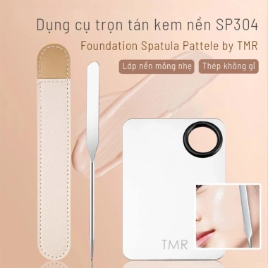 Khay Trộn Kem Nền TMR Inox, Que Trộn, Mút Tán Nền SP304 - Giá 59.000₫
