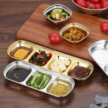 Khay Vàng Nhiều Ngăn TAMUSHOP92 - Đĩa Nước Chấm, Đựng Gia Vị 3-4 Ngăn Inox Mạ Nhỏ, Giá 30.600 VND 6 Khay Vàng Nhiều Ngăn TAMUSHOP92 - Đĩa Nước Chấm, Đựng Gia Vị 3-4 Ngăn Inox Mạ Nhỏ, Giá 30.600 VND 6