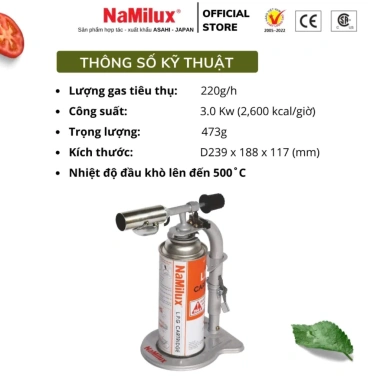 Khò Đế Gas Mini Namilux 191 Chính Hãng - Giá Ưu Đãi 300.000, Tiết Kiệm Năng Lượng 7