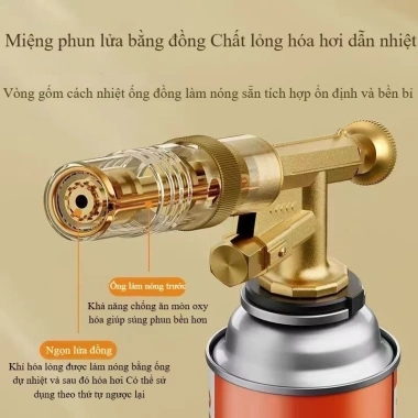 Khò gas mini đồng nguyên khối tự động đánh lửa - Đầu khò gas, giá chỉ 71.250₫ 5
