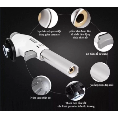 Khò Gas Mini Tự Động Đánh Lửa Đầu Khò Gas Điện Tử Cầm Tay Giá Chỉ 39.000₫