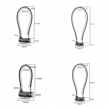 Khóa cáp thép COOLCELLS đa chức năng, mật khẩu 4 chữ số, chống gỉ, bảo vệ mũ bảo hiểm và vali - Giá ưu đãi 141.350₫