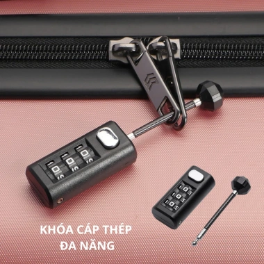 Khóa dây cáp thép chống mài mòn, mật khẩu bảo mật - Giá 89.000đ cho vali du lịch