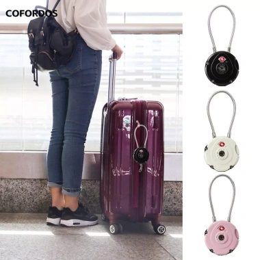 Khóa Hải Quan TSA COFORDOS Kẽm, Cáp Thép 3 Chữ Số Chống trộm, vali du lịch