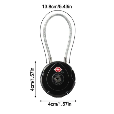 Khóa Hải Quan TSA COFORDOS Kẽm, Cáp Thép 3 Chữ Số Chống trộm, vali du lịch 2
