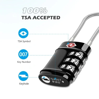 Khóa hành lý KIPRUN TSA phê duyệt – Khóa cáp du lịch an toàn cho vali, ba lô, túi máy tính, chỉ 143.000₫ 4