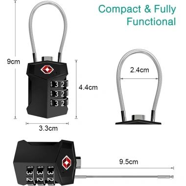 Khóa hành lý TSA KIPRUN 3 số - Bảo vệ ba lô, vali, túi xách, tủ khóa, giá chỉ 145.200đ