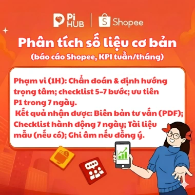 Khóa học Online Phân tích số liệu - Đọc đúng KPI, Báo cáo Shopee, KPI tuần/tháng - Gói 1H 1.000.000₫ 4 Khóa học Online Phân tích số liệu - Đọc đúng KPI, Báo cáo Shopee, KPI tuần/tháng - Gói 1H 1.000.000₫ 4