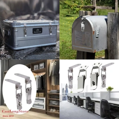 Khóa Mỏ Vịt Inox 304 Góc 90° – Khoá Gài Nhanh, Chốt Sập Cho Hộp Gỗ, Tủ Điện, Vali, Thùng Dụng Cụ – 16.000₫