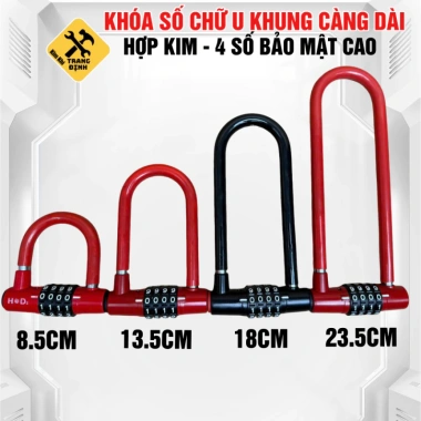 Khóa Số Chữ U Khung Càng Dài - 3 Kích Thước 10-15-20cm, Giá Ưu Đãi 88.000đ