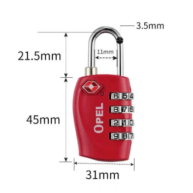 Khóa Số SLug Rời Gắn Vali 4 Mã Số Bảo Mật Cao Tiêu Chuẩn TSA Hợp Kim Cao Cấp