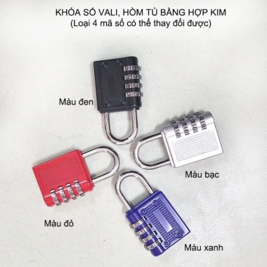 Khóa số vali, hòm tủ hợp kim 4 mã số có thể thay đổi - Bảo mật cao, bền bỉ