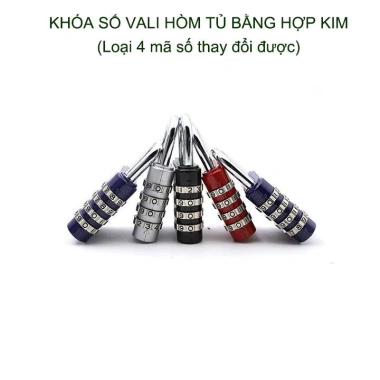 Khóa số vali, hòm tủ hợp kim 4 mã số có thể thay đổi - Bảo mật cao, bền bỉ