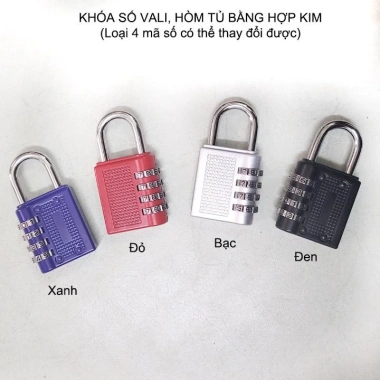 Khóa số vali, hòm tủ hợp kim 4 mã số có thể thay đổi - Bảo mật cao, bền bỉ