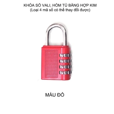 Khóa số vali, hòm tủ hợp kim 4 mã số có thể thay đổi - Bảo mật cao, bền bỉ