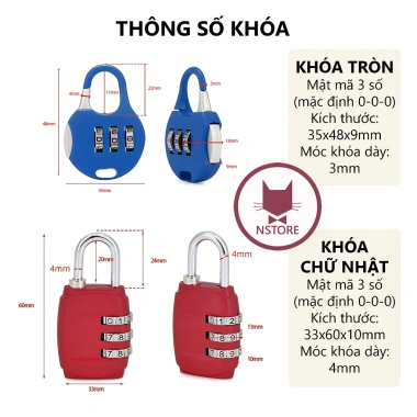 Khóa Vali Mini 4 Chữ Số An Toàn Cho Balo, Vali, Hành Lý - Giá 20k (Giảm 5k) 2 Khóa Vali Mini 4 Chữ Số An Toàn Cho Balo, Vali, Hành Lý - Giá 20k (Giảm 5k) 2