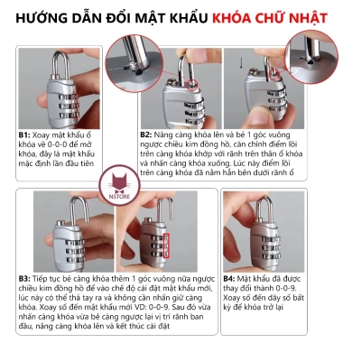 Khóa Vali Mini 4 Chữ Số An Toàn Cho Balo, Vali, Hành Lý - Giá 20k (Giảm 5k)