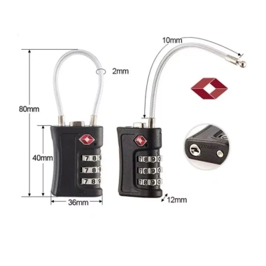 Khoá Vali TSA Mã Số, Mật Khẩu Bảo Mật, Chống Trộm, Dây Túi Xách Du Lịch - 95k