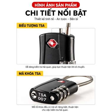 Khóa Vali TSA Tiêu Chuẩn Quốc Tế - Bảo Mật Cao, Giá Ưu Đãi 135.000 VND 7