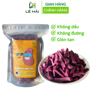 Khoai lang tím sấy giòn 500g Lê Hải - Ngon tự nhiên, giòn ngọt, xuất khẩu, giá chỉ 55.000₫