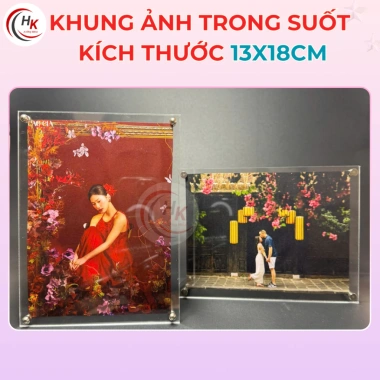 Khung ảnh Mica trong suốt đa kích thước A6-A3 - Khung bằng khen, chân ốc Inox, giảm còn 45.000₫