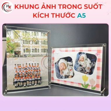 Khung ảnh Mica trong suốt đa kích thước A6-A3 - Khung bằng khen, chân ốc Inox, giảm còn 45.000₫