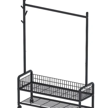 Khung kim loại mới - Kệ treo quần áo đa năng bánh xe thông minh, chỉ 149.000₫