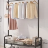 Khung kim loại mới - Kệ treo quần áo đa năng bánh xe thông minh, chỉ 149.000₫ 8