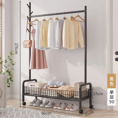Khung kim loại mới - Kệ treo quần áo đa năng bánh xe thông minh, chỉ 149.000₫