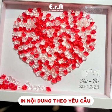 Khung tranh đá pha lê có đèn 23x28cm handmade – Quà Valentine, 8/3 tặng người yêu Erashop